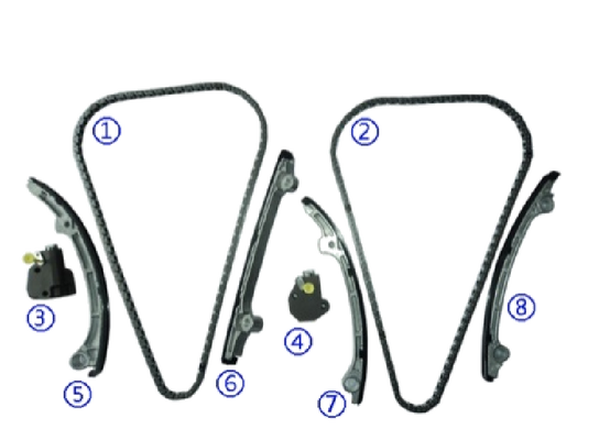 Plastic PA66 / PA46 Timing Chain Kit For INFINITI FX45 VK45DE V8 4.5L 03-08
