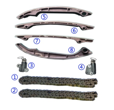 Plastic PA66 / PA46 Timing Chain Kit For INFINITI QX56 VK56DE V8 5.6L 5552cc 04-06