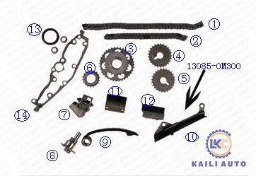 GA14DE GA16DE Timing Chain Kit For NISSAN AD RESORT ALMERA 13028-53Y00 80L 13070-53Y10