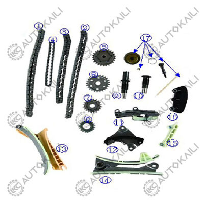 Plastic PA66 / PA46 Timing Chain Kit For LR3 245Cu. In. V6 GAS Petrol  4.0L  05-07