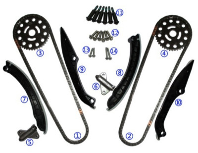 Timing Chain Kit For NAVARA PICK UP V9X V6 228HP 3.0L 2010.5- Diesel 43960R 06CT.K-1-114L  43960R 43960R 8200854971